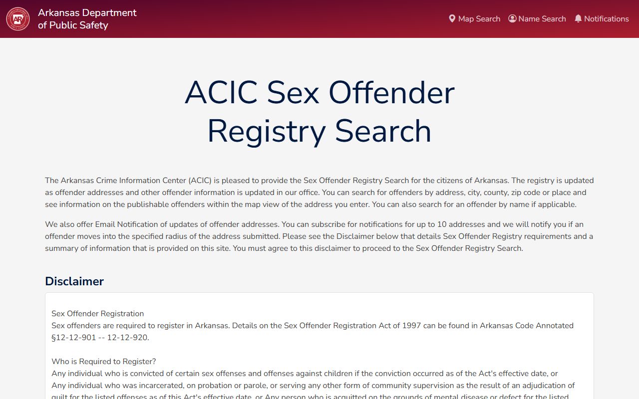 Arkansas sex offender registry search used alongside Washington County warrant records